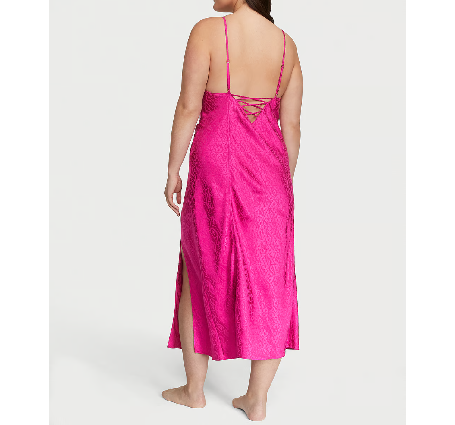 Пеньюар Icon Satin Midi Slip Fuchsia Frenzy