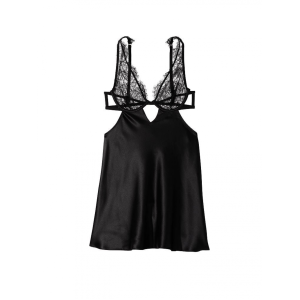 Пеньюар Victoria’s Secret Lace Satin Cutout Slip Black