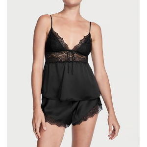 Пижама Stretch Lace & Satin Cami Set Black