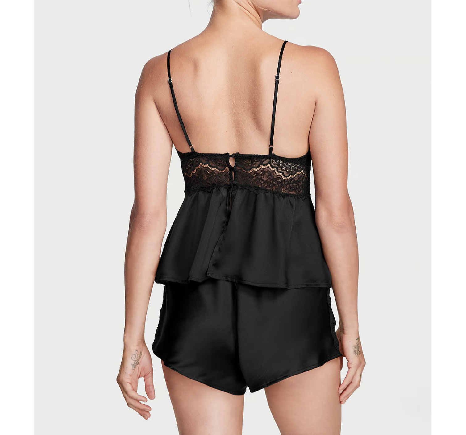 Пижама Stretch Lace & Satin Cami Set Black