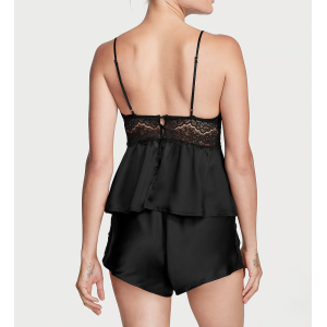 Пижама Stretch Lace & Satin Cami Set Black