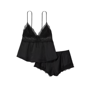 Пижама Stretch Lace & Satin Cami Set Black