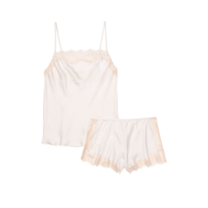 Сатиновая пижама Lace & Satin Cami Set White