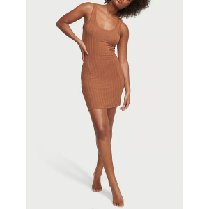 Сукня-пеньюар Luxe Modal Ribbed Slip Caramel