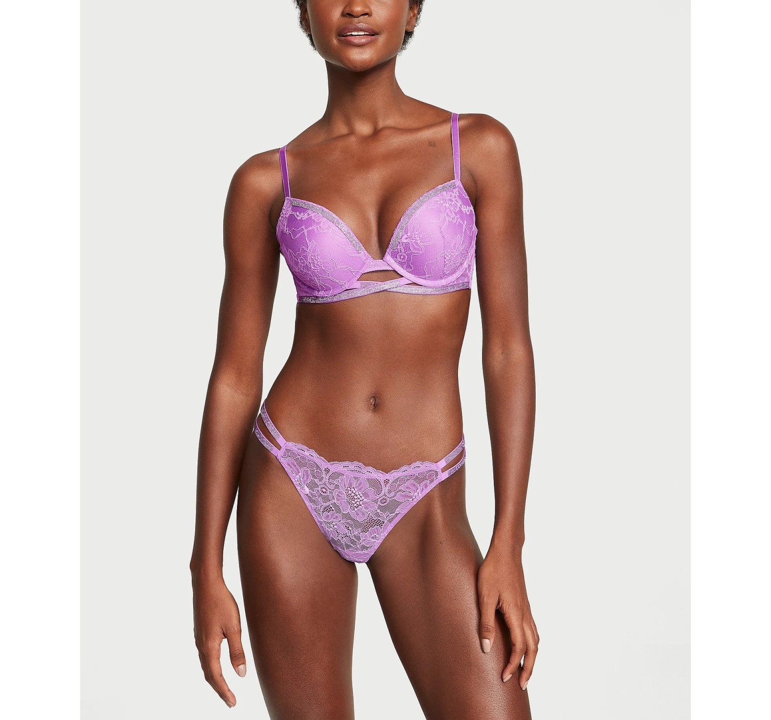 Комплект белья Shine Cradle Lace Push-Up Bra Purple Paradise Set