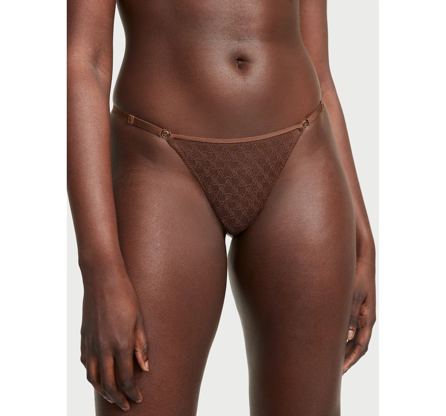Трусики Icon Lace String Thong Panty Ganache