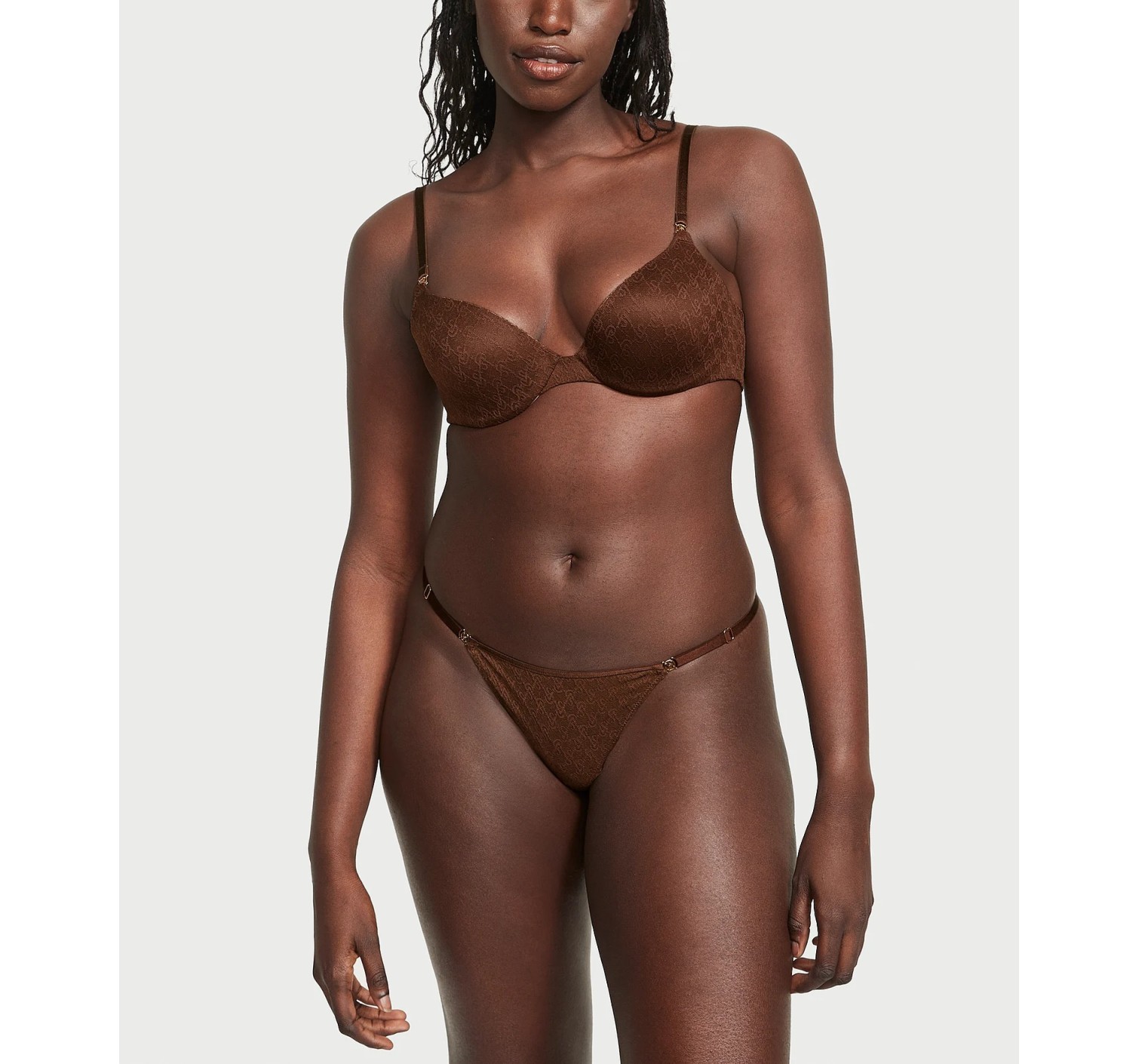 Трусики Icon Lace String Thong Panty Ganache