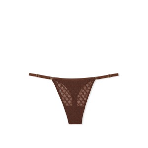 Трусики Icon Lace String Thong Panty Ganache