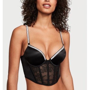 Комплект білизни Bombshell Add-2-Cups Shine Strap Push-Up Corset Top Thong Set