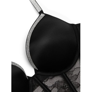 Комплект білизни Bombshell Add-2-Cups Shine Strap Push-Up Corset Top Thong Set