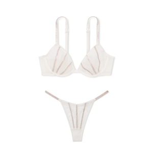 Комплект белья Sheer Shine Low-Cut Demi Bra Coconut White