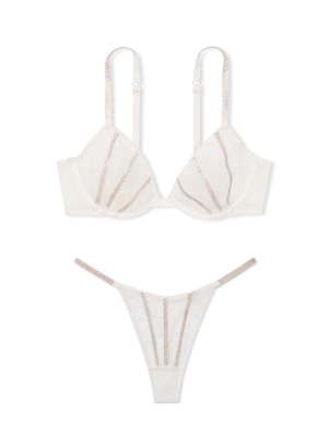 Комплект белья Sheer Shine Low-Cut Demi Bra Coconut White