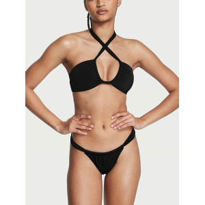 Купальник Twist Multiway Halter Bikini Top Twist Thong Bikini Bottom Black