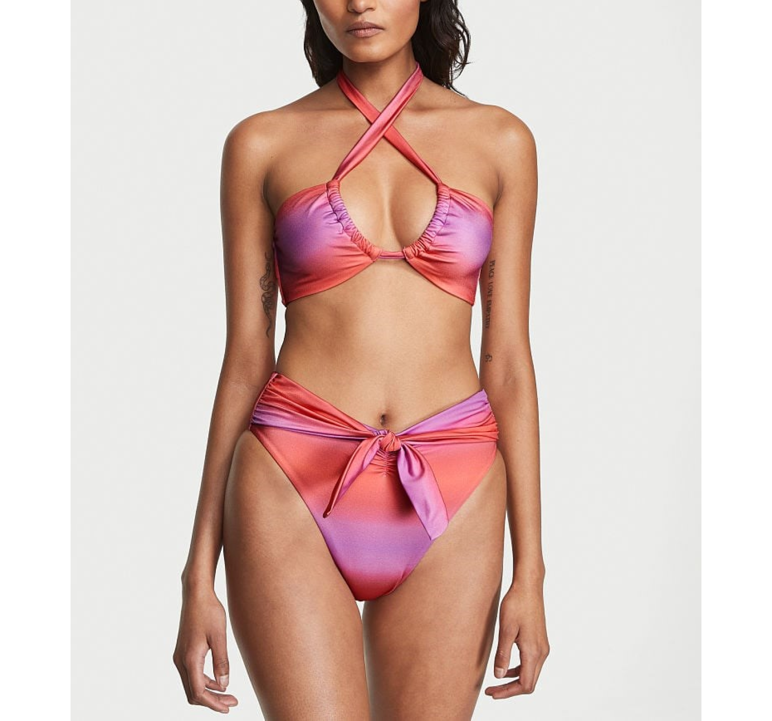 Купальник Twist Multiway Halter Bikini Top Twist Thong Bikini Bottom