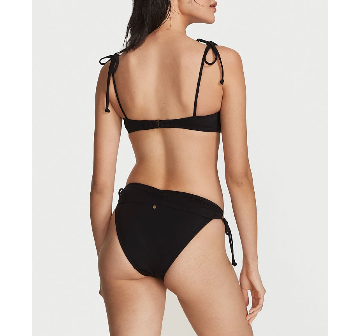 Купальник Ruched Shine Bikini Top Twist Brazillian Bikini Bottom