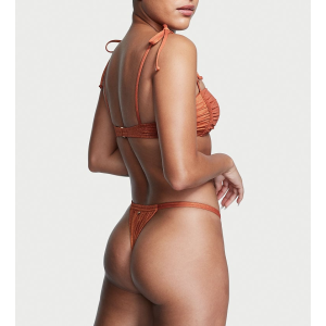 Купальник Ruched Shine Bralette Bikini Top Brazillian Bikini Bottom