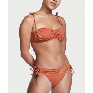 Купальник Ruched Shine Bralette Bikini Top Brazillian Bikini Bottom