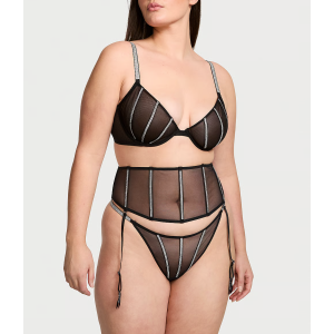 Комплект белья Sheer Shine Low-Cut Demi Bra Black