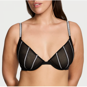 Комплект белья Sheer Shine Low-Cut Demi Bra Black