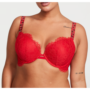 Комплект белья Shine Strap Lace Push-Up Bra Set Cherry Red