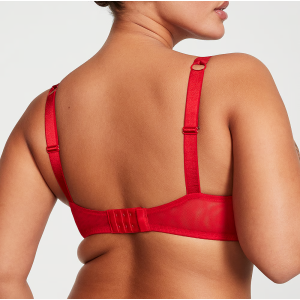 Комплект белья Shine Strap Lace Push-Up Bra Set Cherry Red