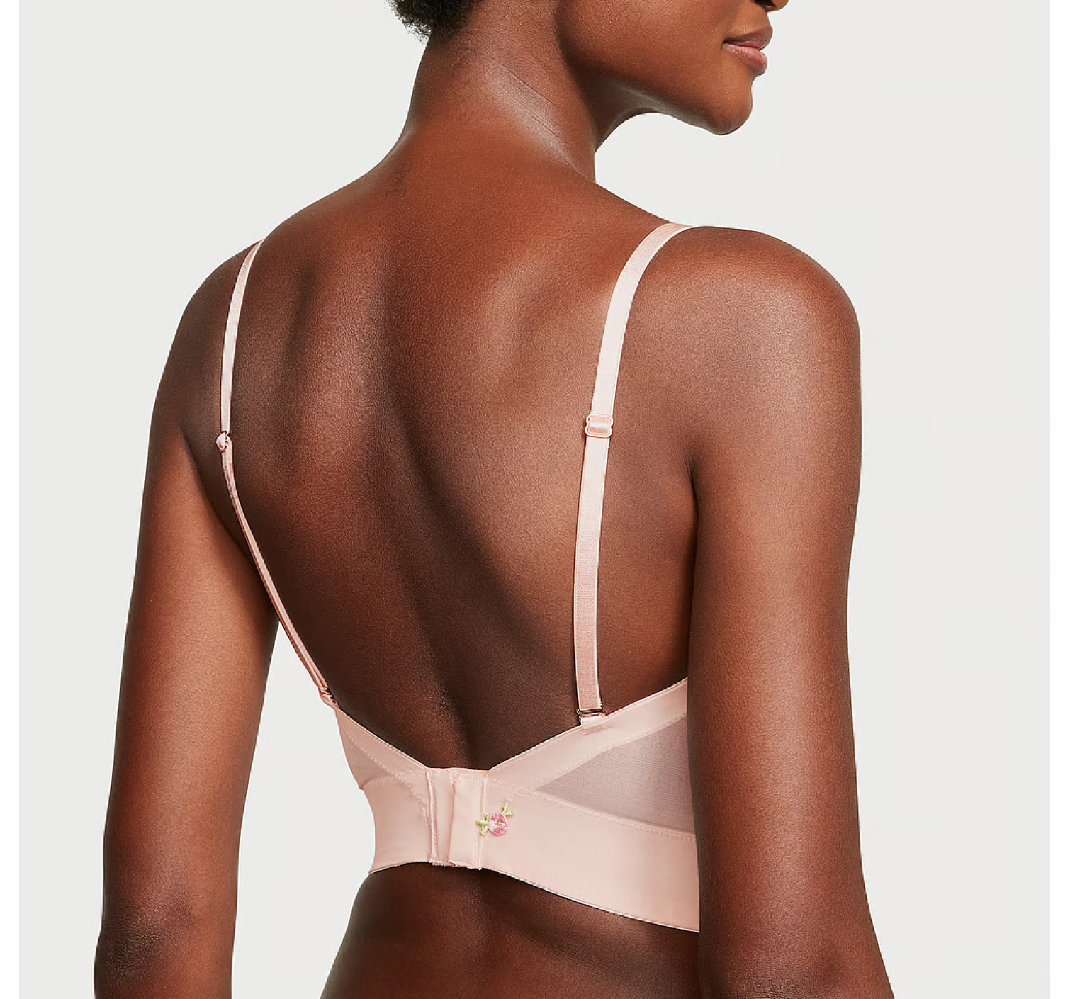 Комплект білизни Rosebud Embroidery Unlined Strapless Plunge-Back Corset Top Set Pink Fizz