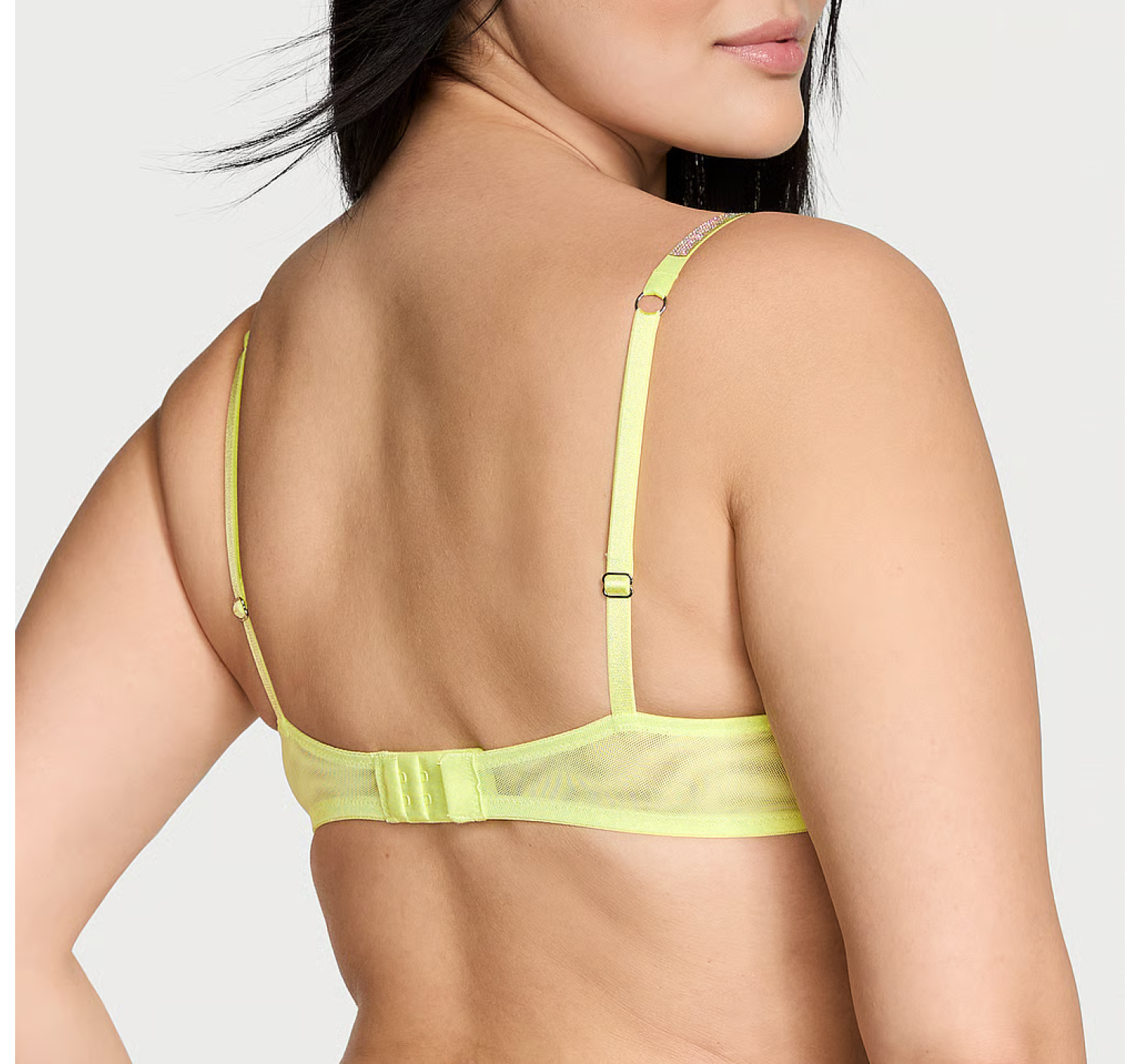 Комплект белья Sheer Shine Low-Cut Demi Bra Set Citron Glow