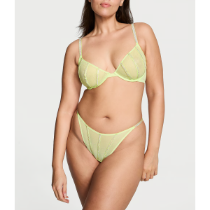 Комплект белья Sheer Shine Low-Cut Demi Bra Set Citron Glow