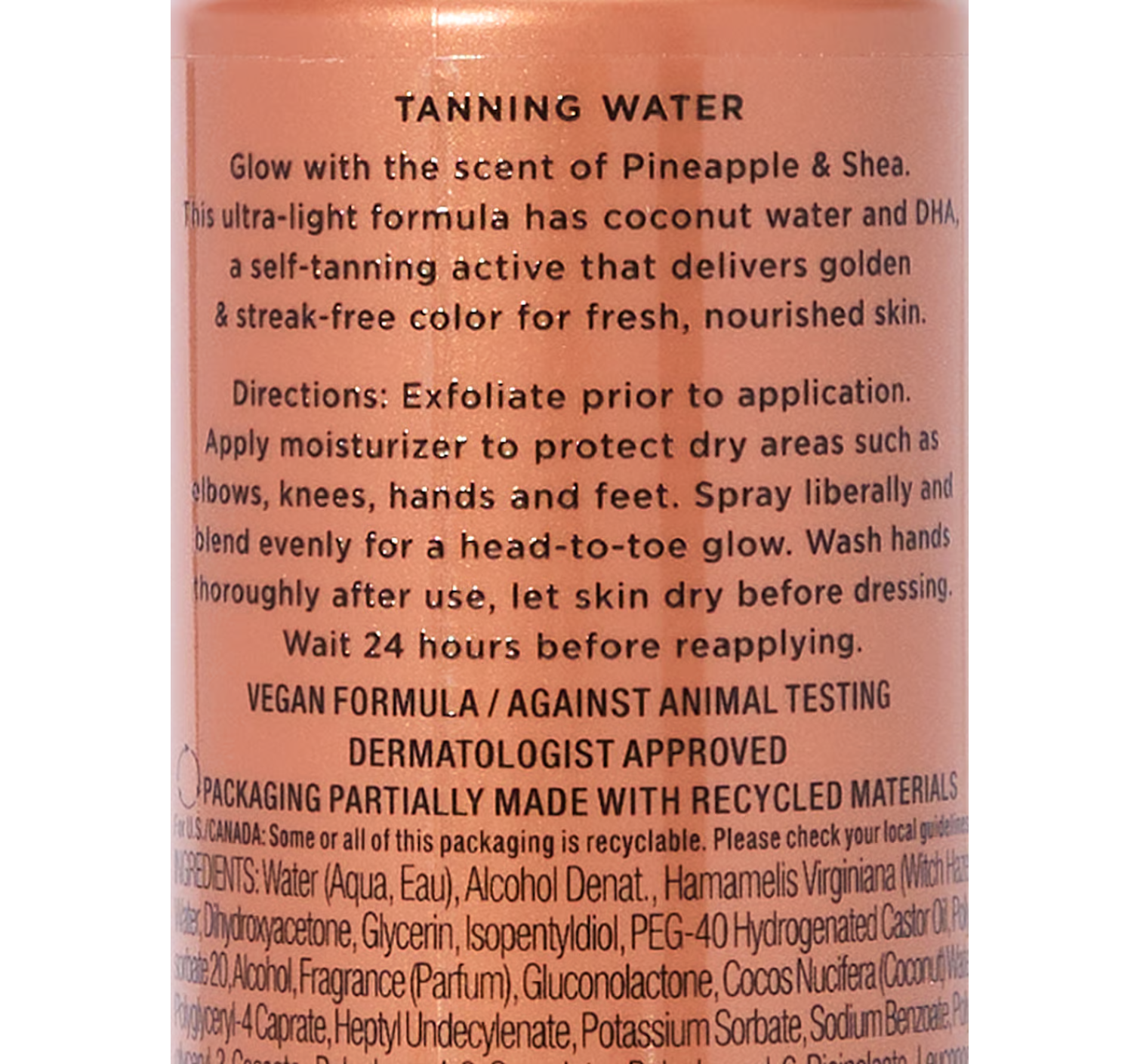 Спрей-автозагар Pineapple & Shea Glow Tanning Water
