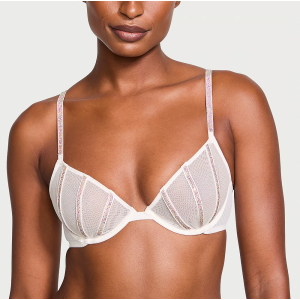 Комплект белья Sheer Shine Low-Cut Demi Bra Coconut White