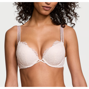 Комплект белья Bombshell Add-2-Cups Double Shine Strap Lace Push-Up Bra Set Coconut White