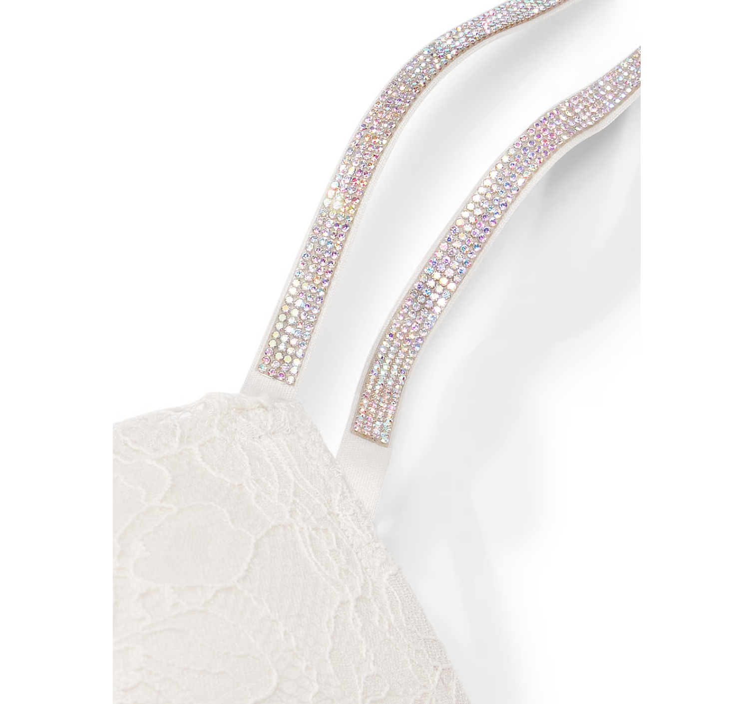 Комплект белья Bombshell Add-2-Cups Double Shine Strap Lace Push-Up Bra Set Coconut White
