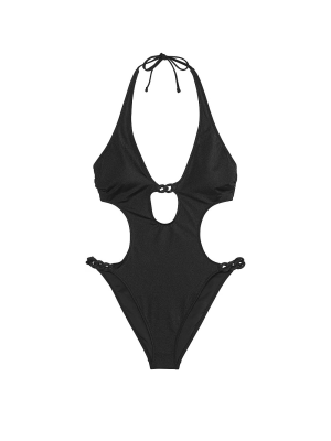 Купальник монокини Chain-Link Cut-Out Monokini One-Piece Swimsuit Black