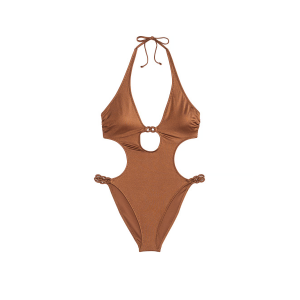 Купальник монокіні Chain-Link Cut-Out Monokini One-Piece Swimsuit Caramel