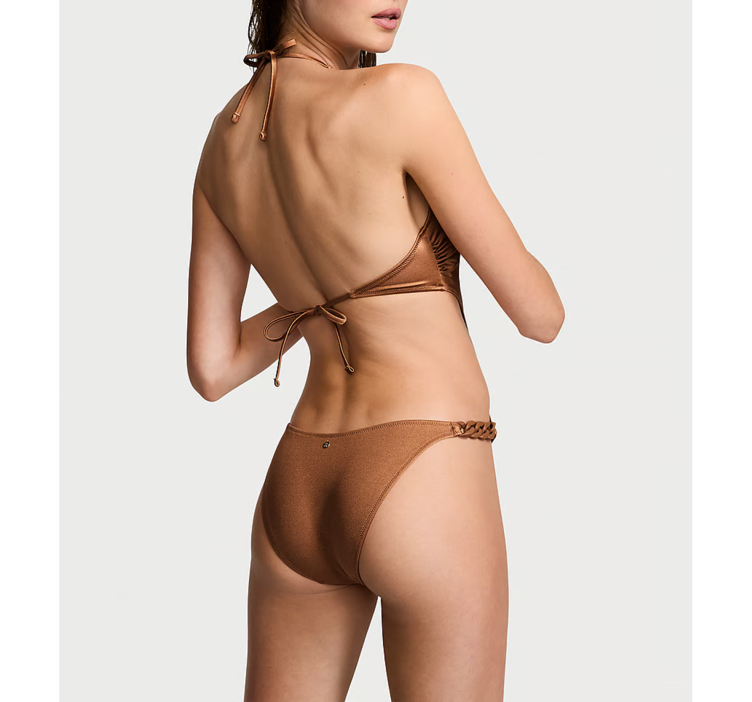 Купальник монокіні Chain-Link Cut-Out Monokini One-Piece Swimsuit Caramel