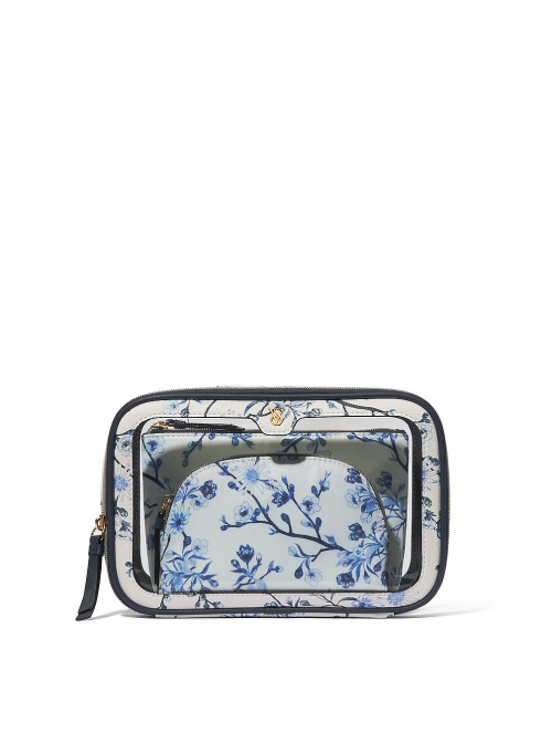 Косметичка 3в1 3-Piece Makeup Bag Blue Floral