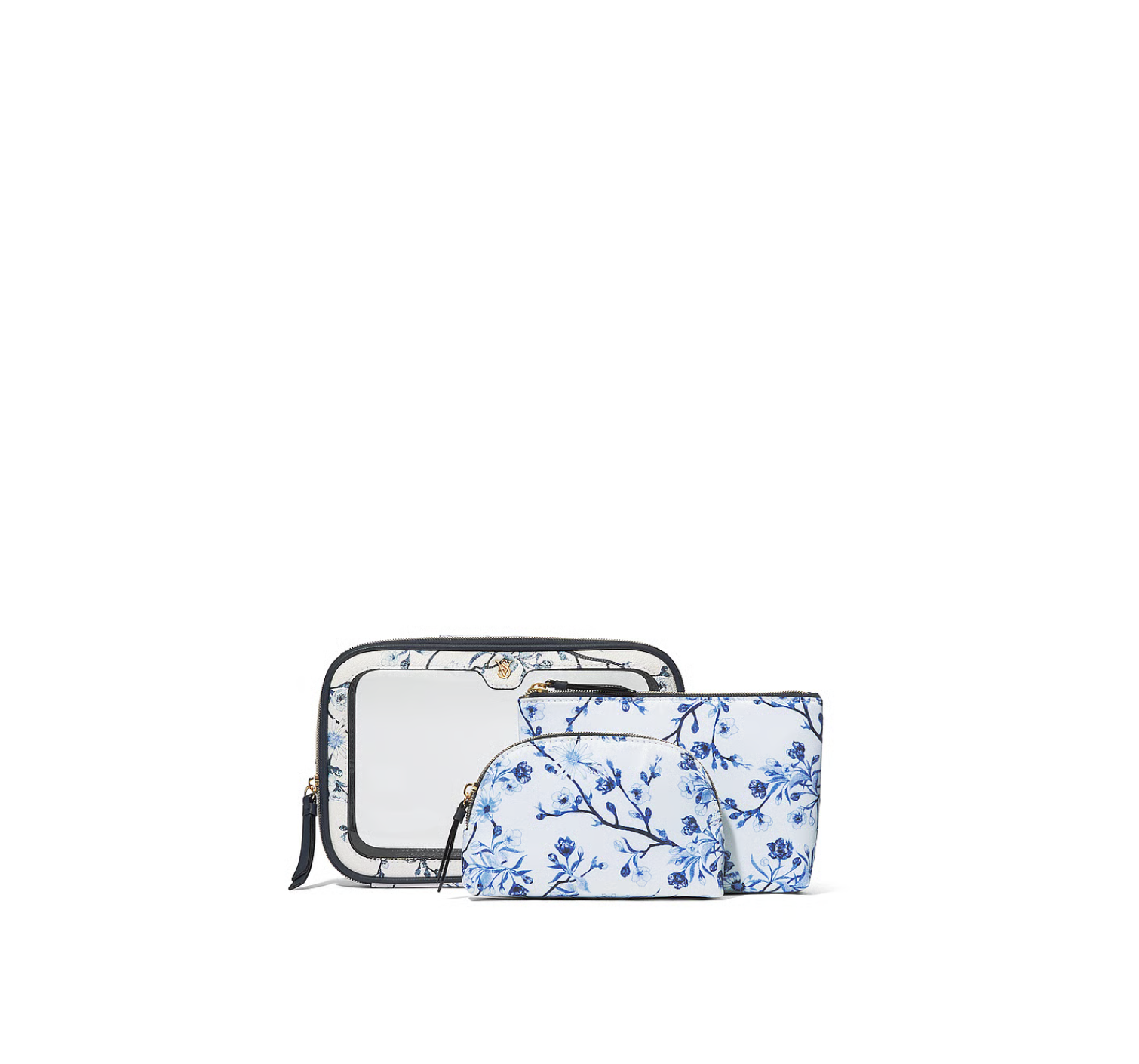 Косметичка 3в1 3-Piece Makeup Bag Blue Floral