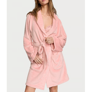 Плюшевый халат Short Cozy Robe Dusk Pink