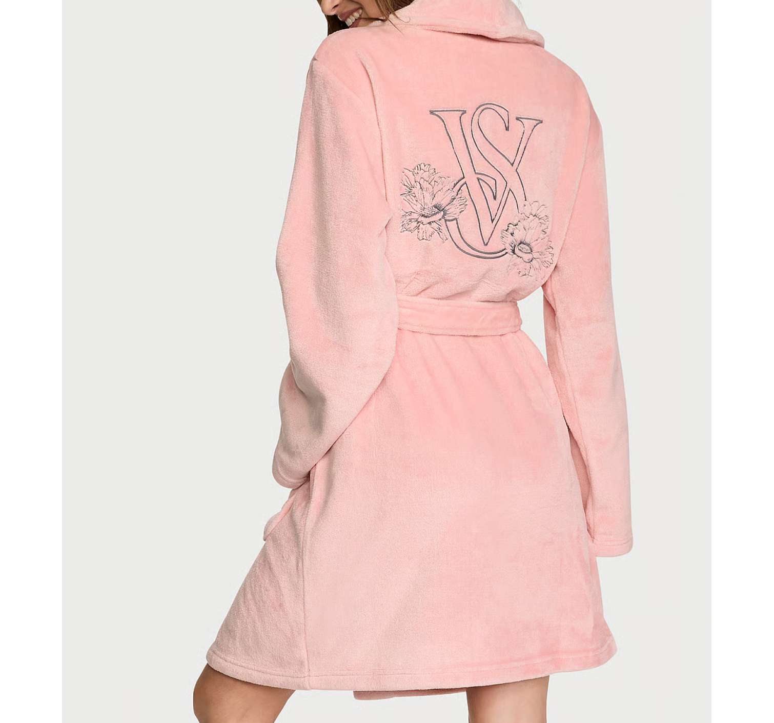 Плюшевый халат Short Cozy Robe Dusk Pink