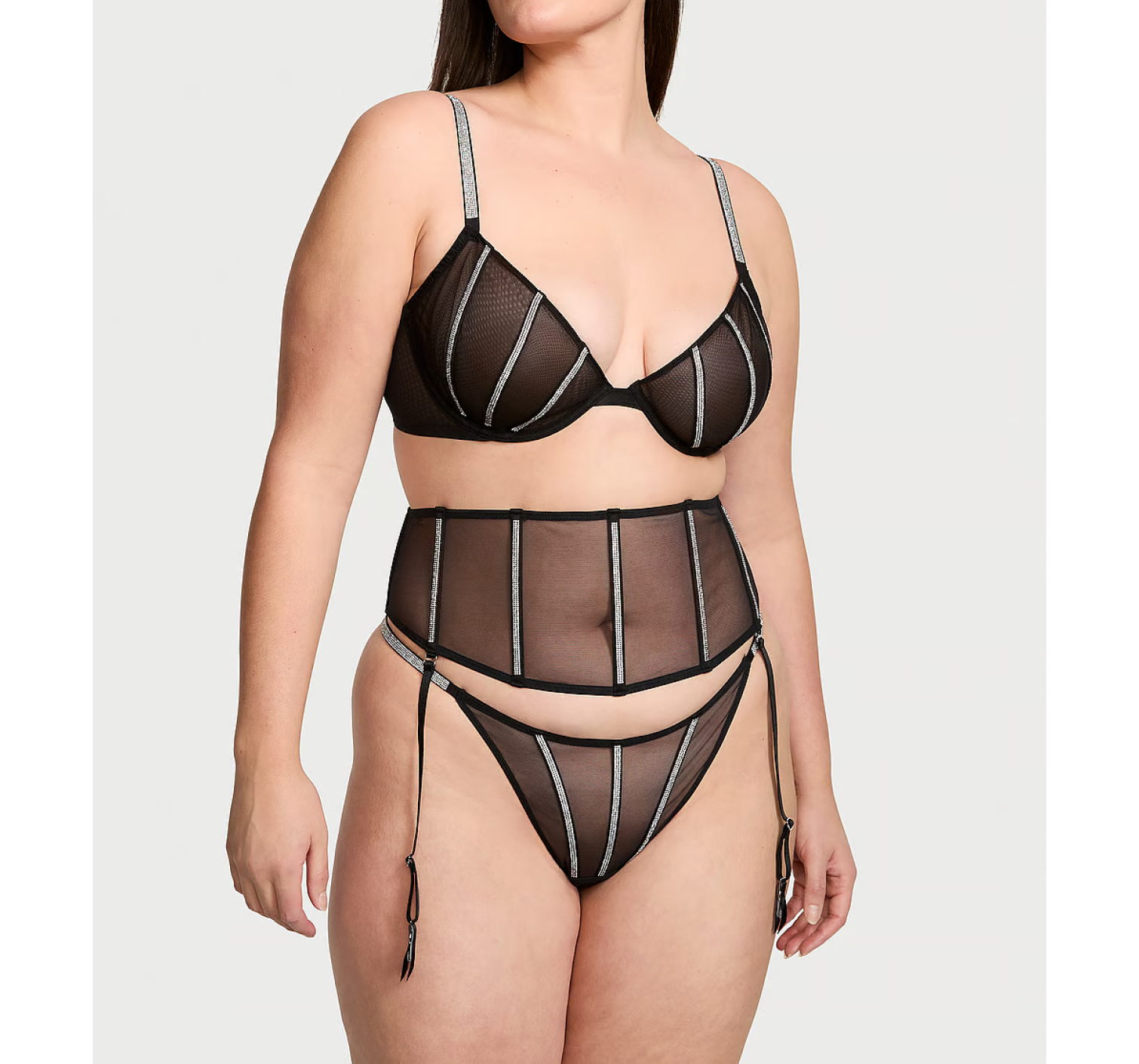 Трусики Sheer Shine Thong Panty Black
