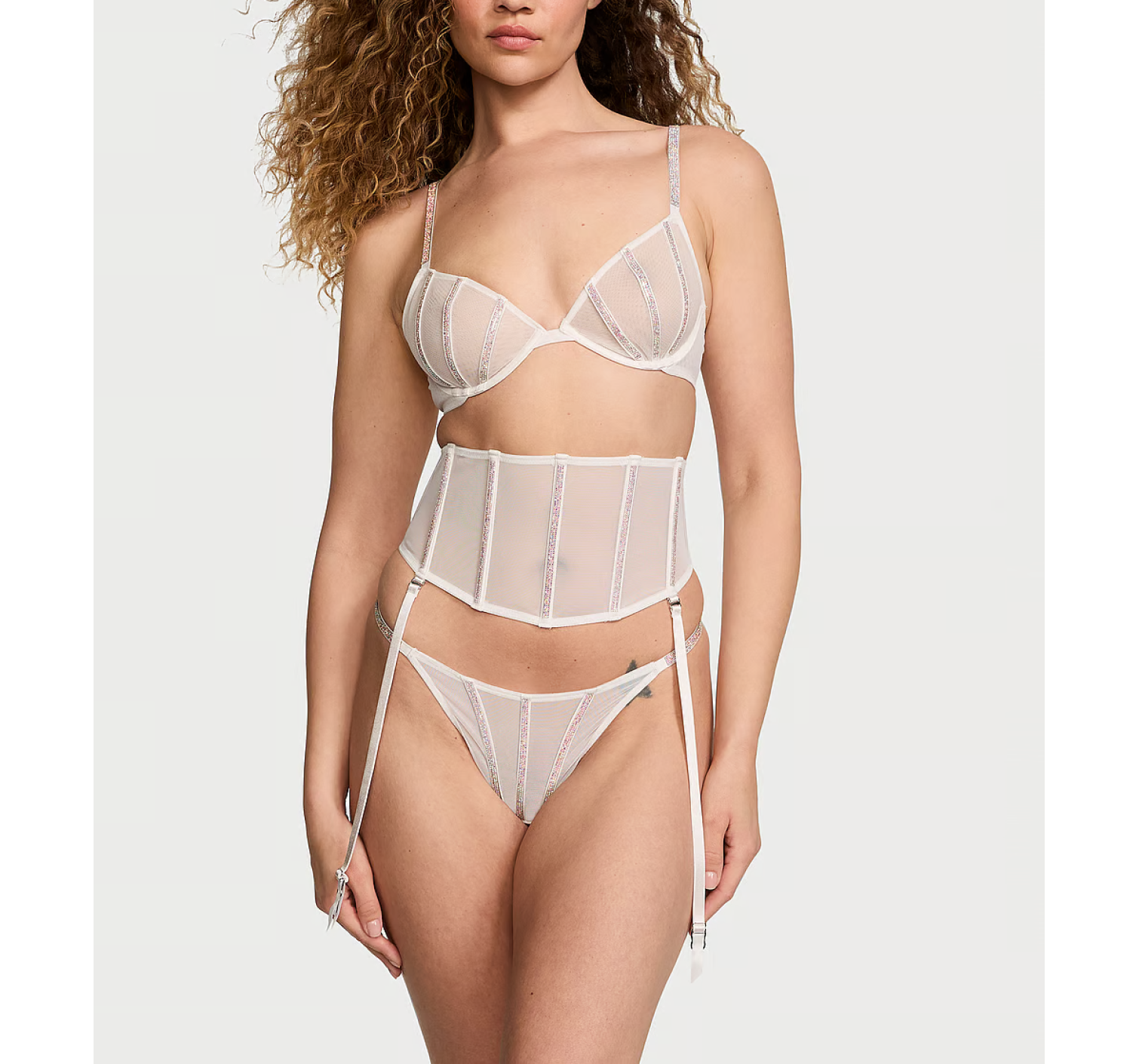 Трусики Sheer Shine Thong Panty Coconut White