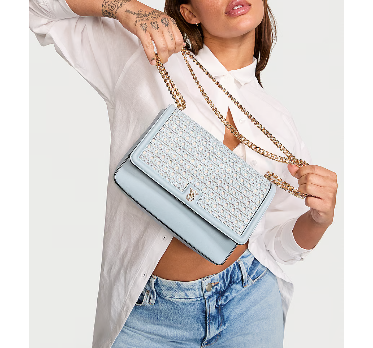Крос-боді Medium Crossbody Bag Blue Woven