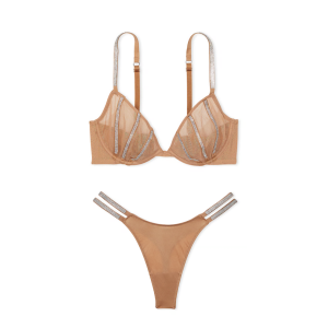 Комплект белья Sheer Shine Low-Cut Demi Bra Toffee