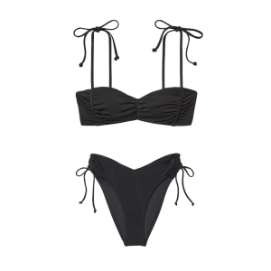 Купальник Ruched Shine Bikini Top Twist Brazillian Bikini Bottom