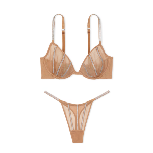 Комплект білизни Sheer Shine Low-Cut Demi Bra Toffee