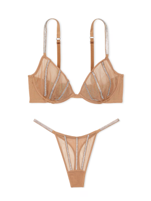 Комплект білизни Sheer Shine Low-Cut Demi Bra Toffee