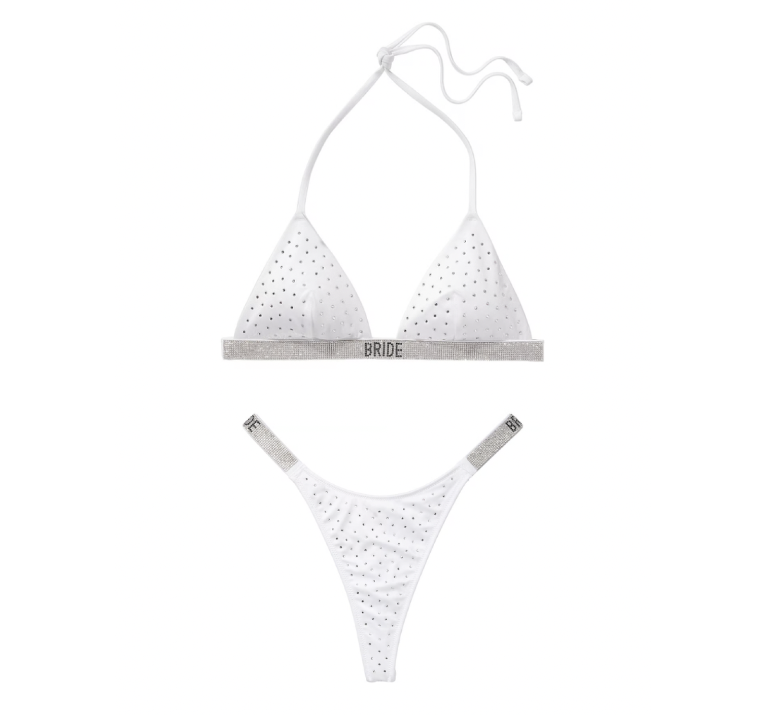 Купальник Bride Shine Triangle Bikini Top & Thong Bikini Bottom White