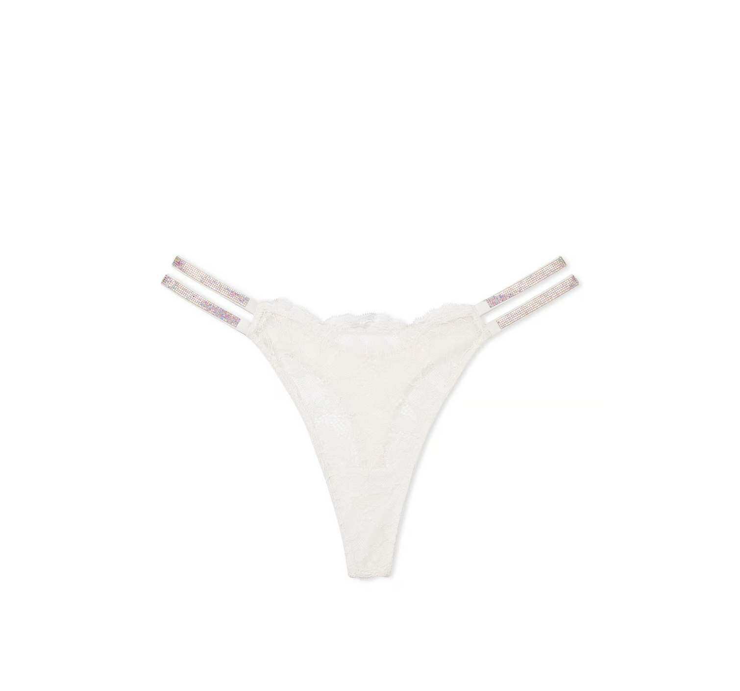 Трусики Double Shine Strap Lace Thong Panty Coconut White