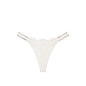 Трусики Double Shine Strap Lace Thong Panty Coconut White