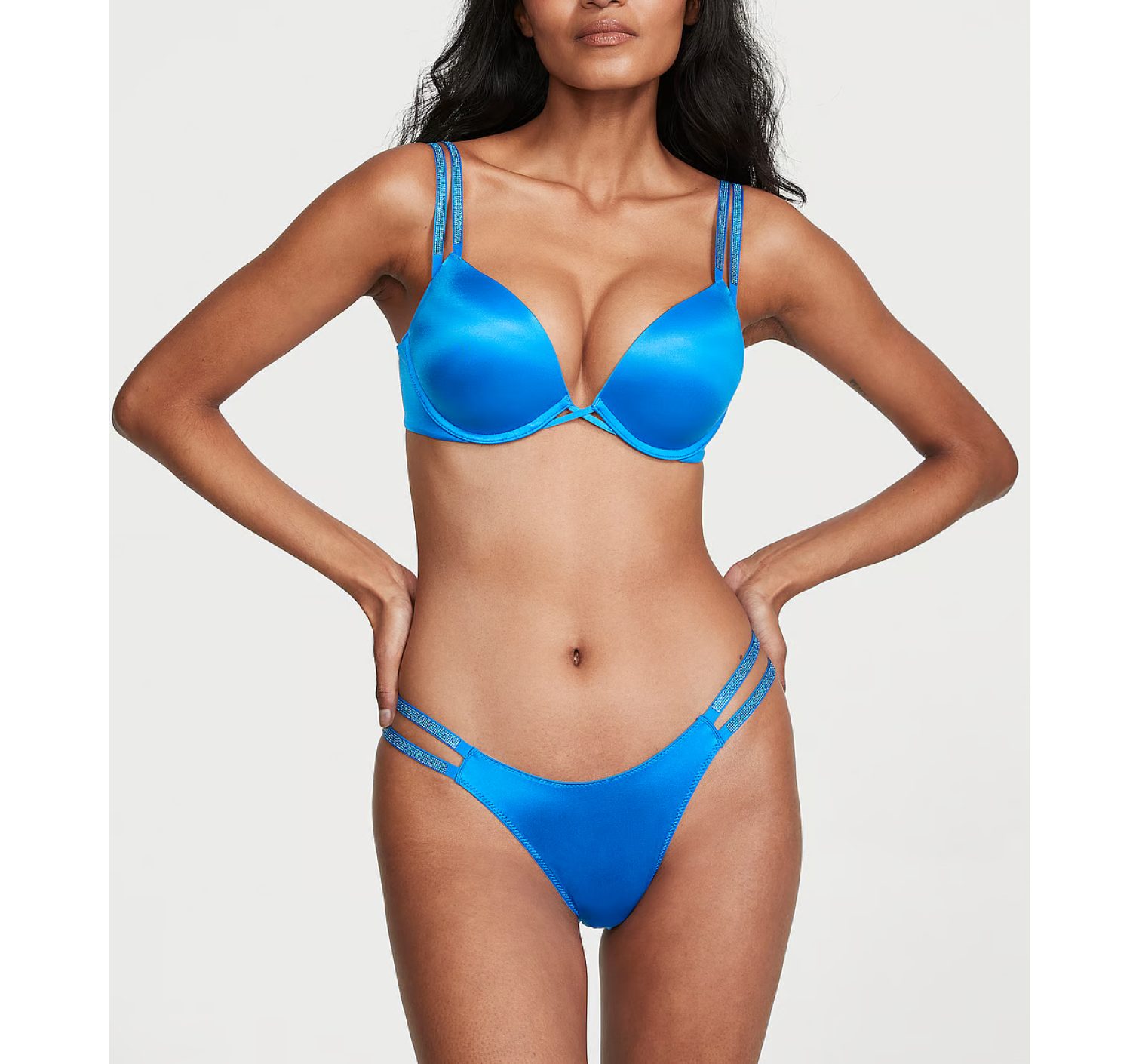 Трусики Double Shine Strap Smooth Thong Panty Shocking Blue